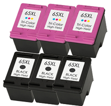 HP DT-65XL Combo Set Eco-Saver Ink Cartridge 6PK Combo High Yield  (The 1st Cartridge in the Printhead Already) IMPORTANT!! Please DON'T upgrade any printer firmware to avoid chip issues.